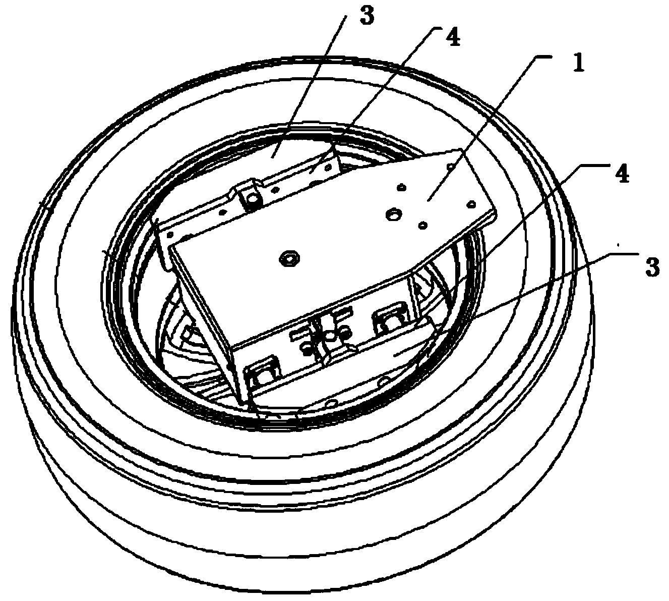 Novel auxiliary clamp for assembling spare wheel