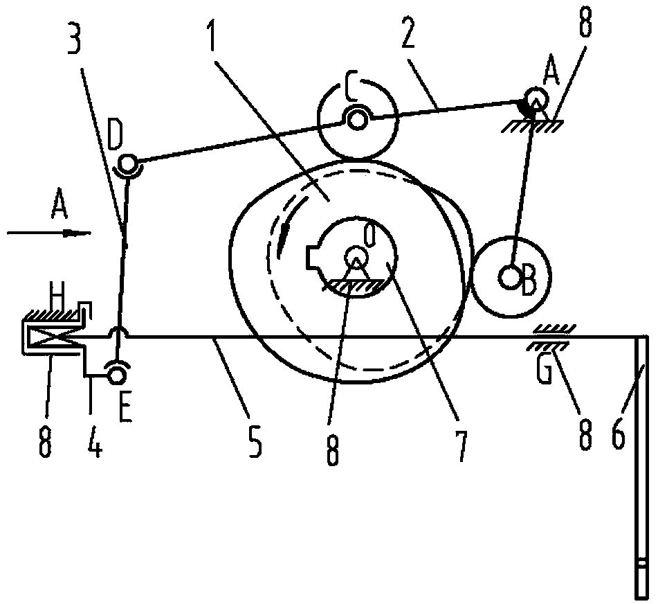 Five-link double-cam driving mechanism for tuck-in selvage bearded needle