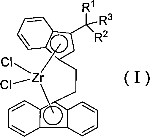 Novel ethidene bridged linkage substituted indene fluorene zirconium compound, method for preparing same and application thereof