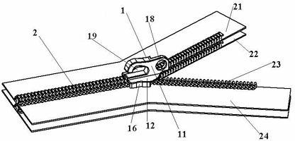 Single-lock-hole single-headed double-layer zipper