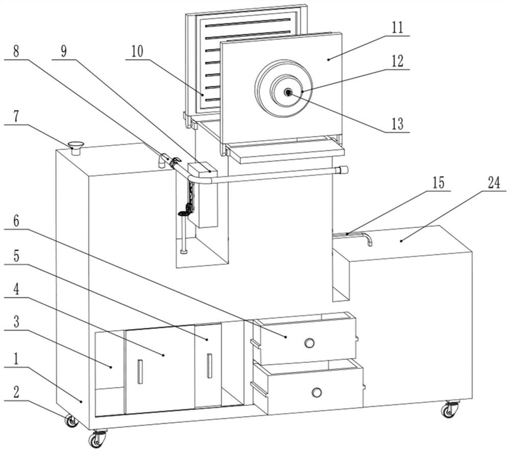 Operation disinfection nursing device for general surgery