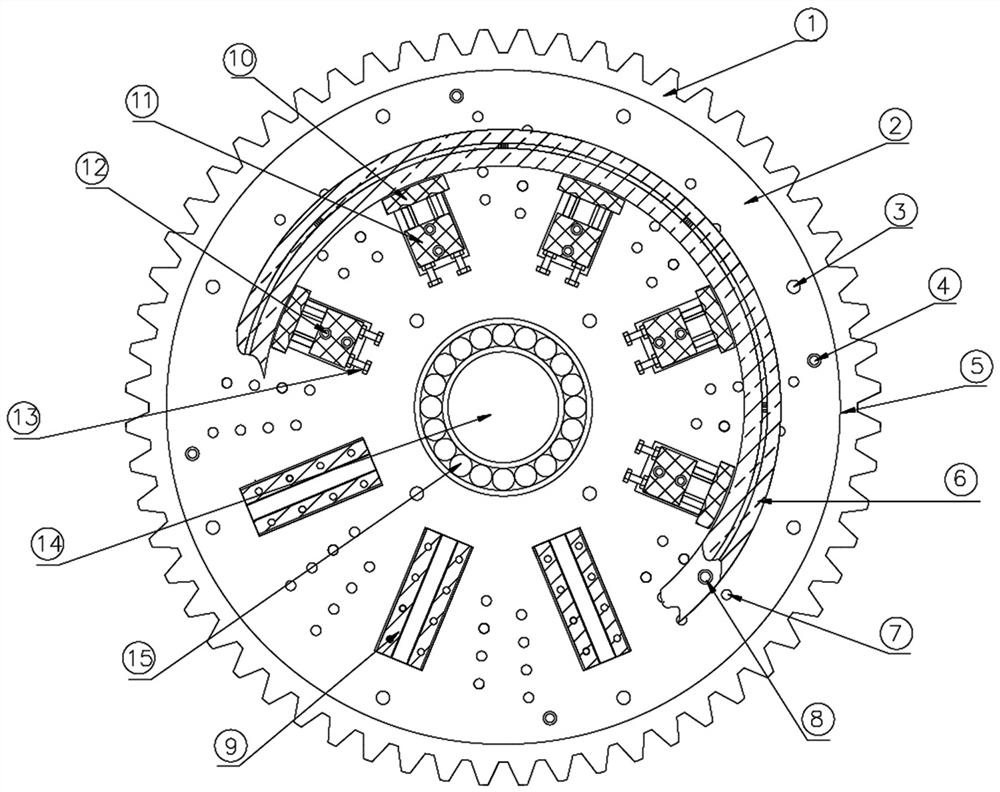 A needle cylinder seat of a single-sided circular weft machine with interchangeable needle cylinders of different diameters