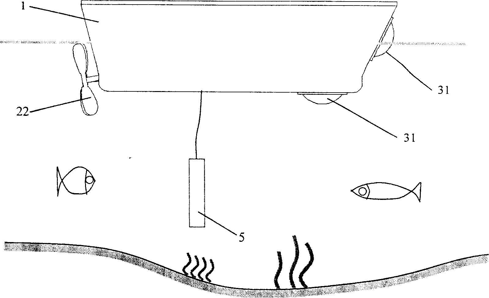 Measurement investigation device capable of using on water surface under water