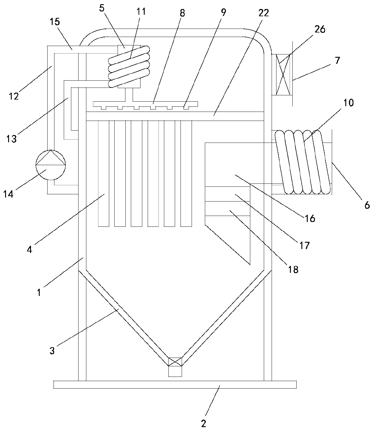 Dust remover with waste heat recovery