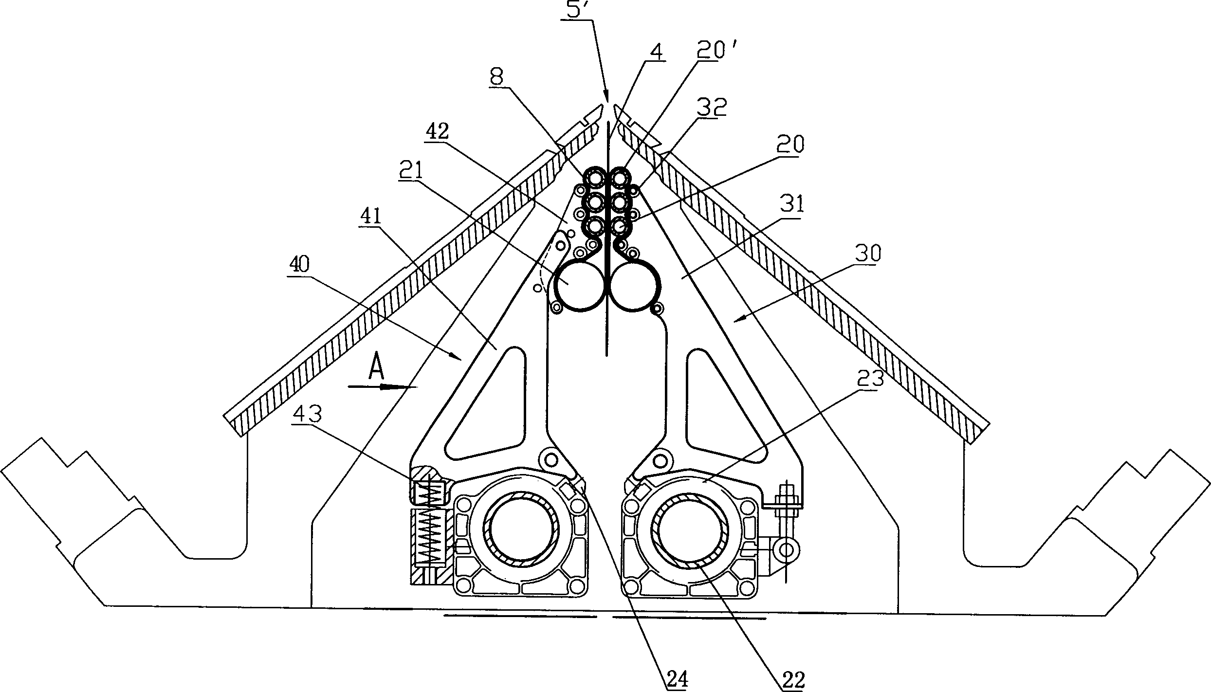 Line belt coiling unit for braiding flat-bed machine