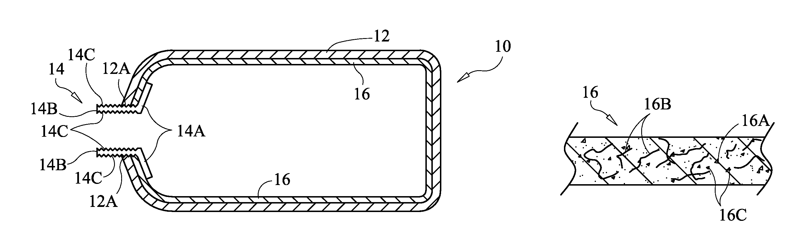 Composite pressure vessel including crack arresting barrier