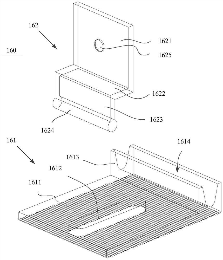 Lower hanging connecting piece of three-dimensional adjustable system of multi-curve modeling veneer and adjusting method thereof