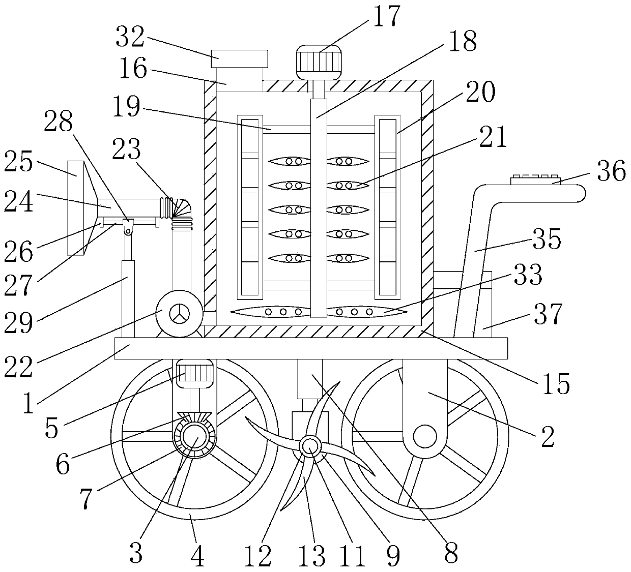 High-efficiency agricultural land remediation device