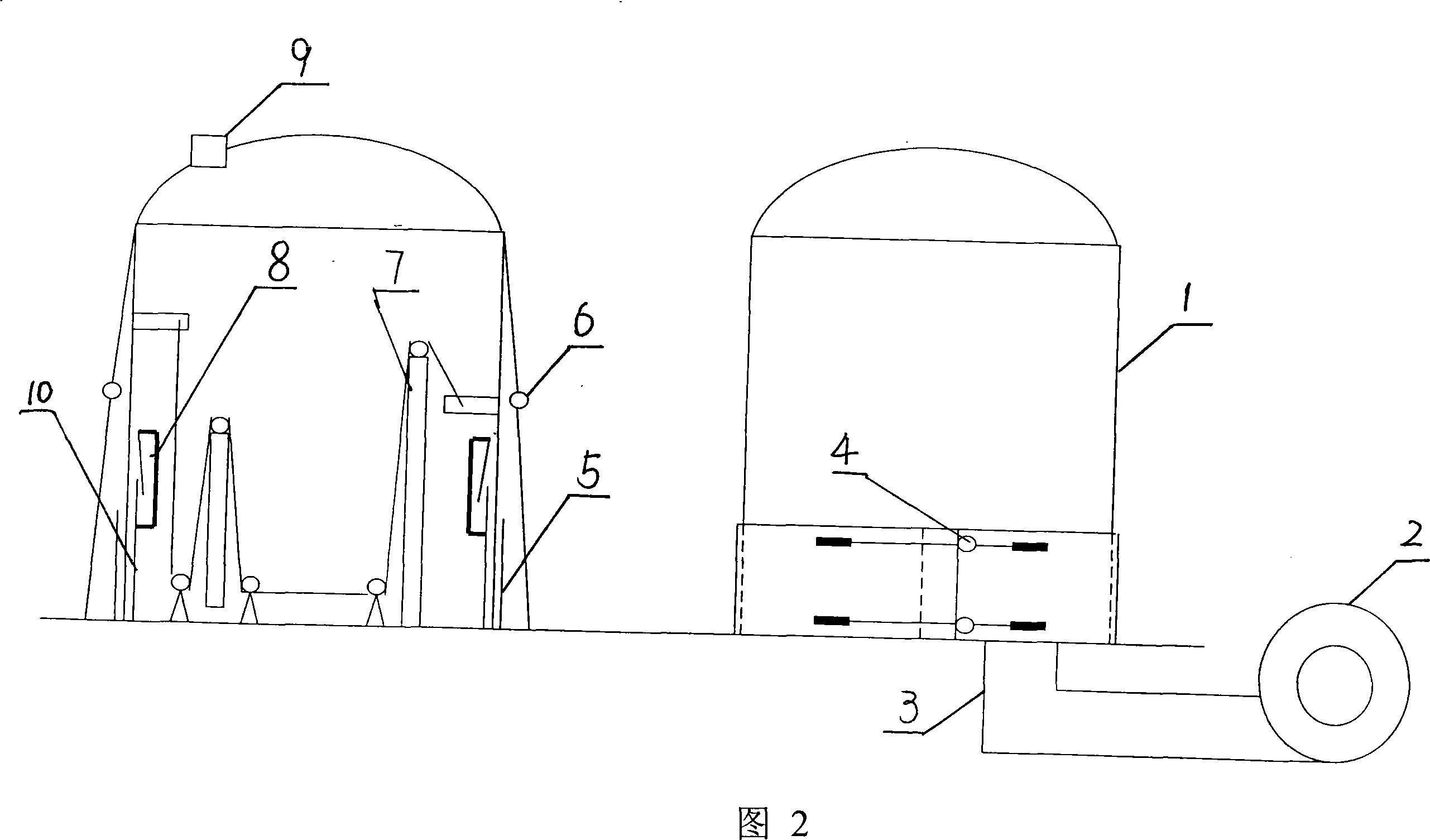 Silo high-altitude pressure-swing gas-cap mounting process