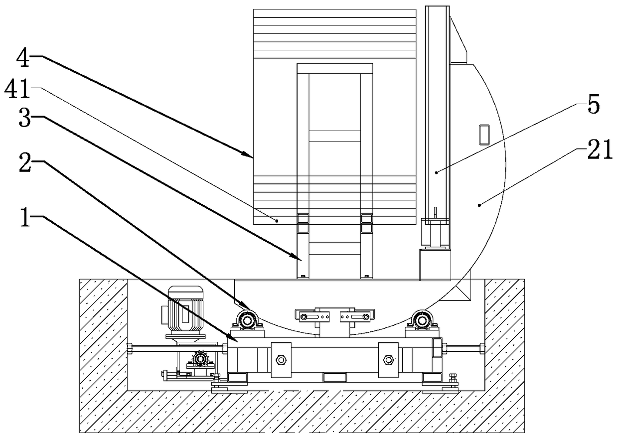 A movable stacking brick rack and a flipping stacking machine