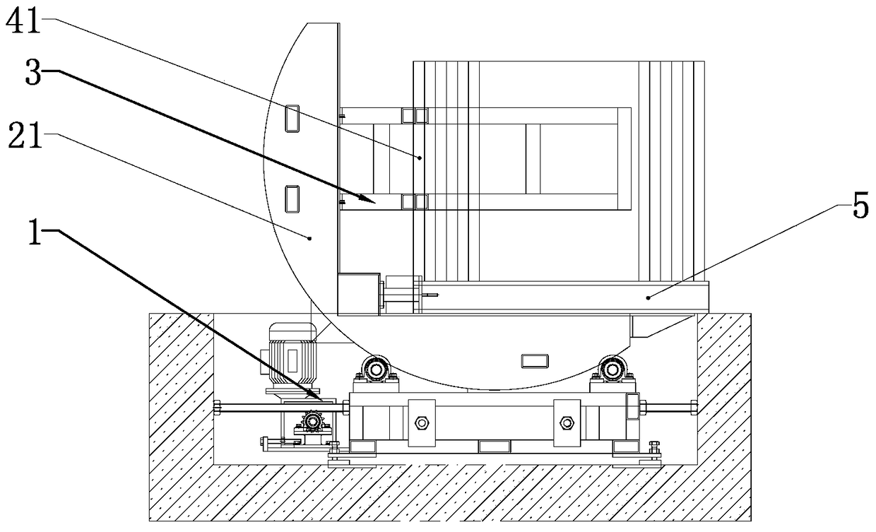 A movable stacking brick rack and a flipping stacking machine