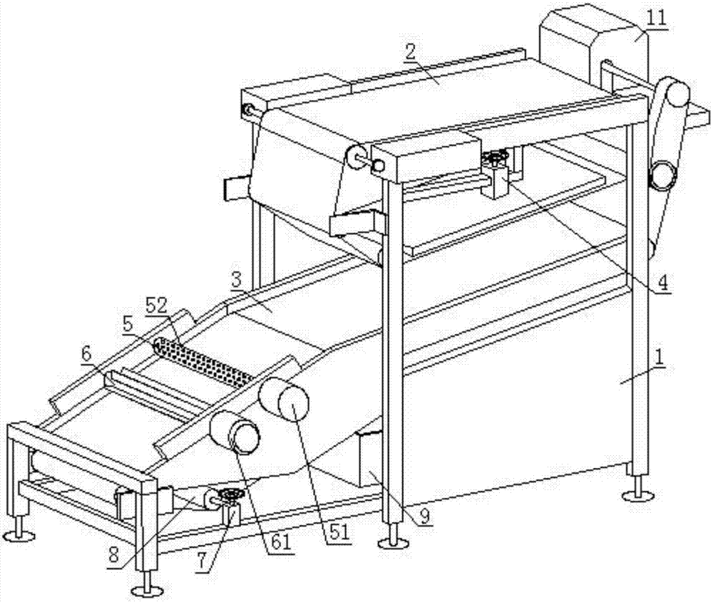 Continuous dehydration equipment for raw materials of pickled dishes