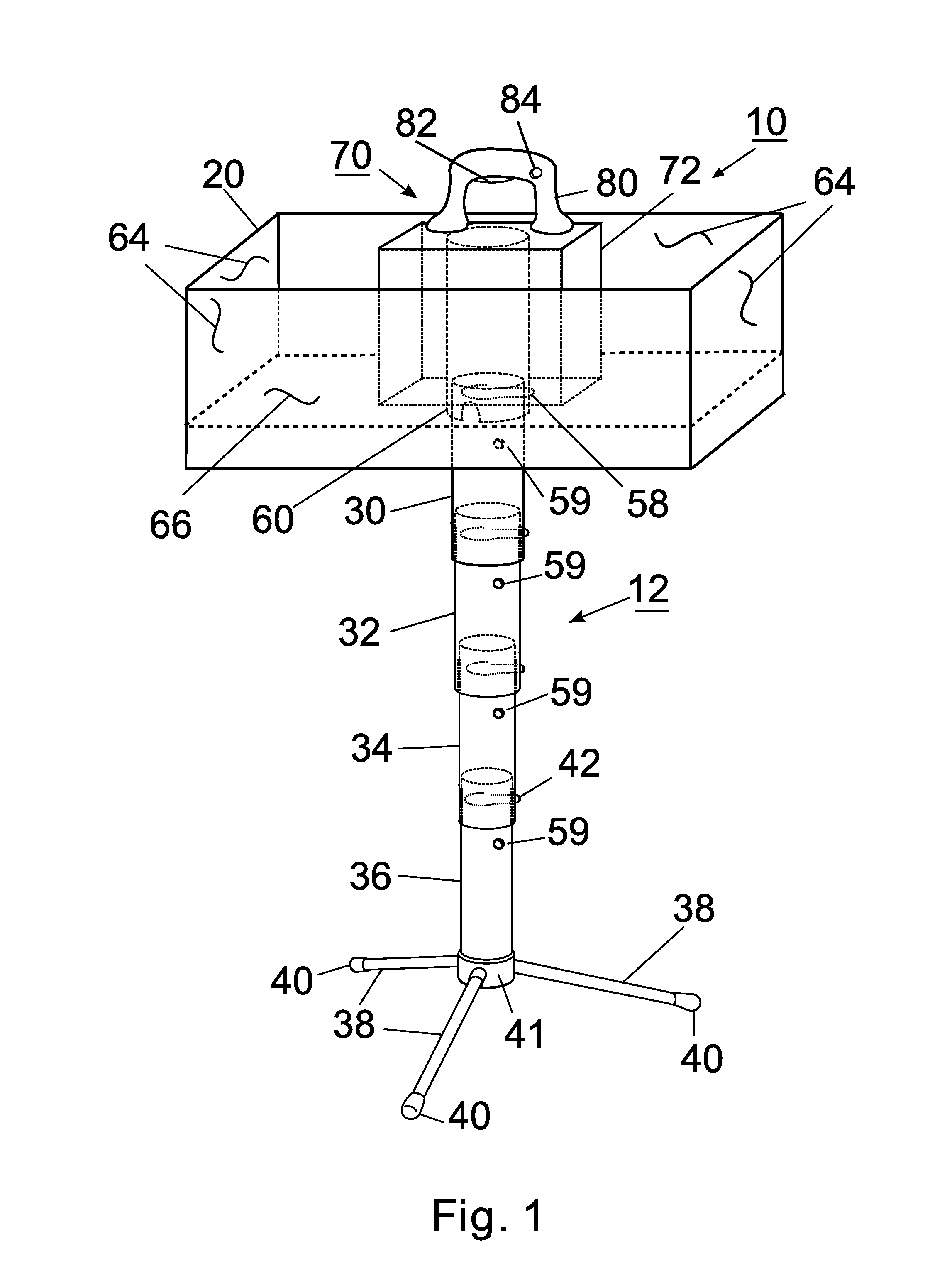 Medical tray having telescoping leg