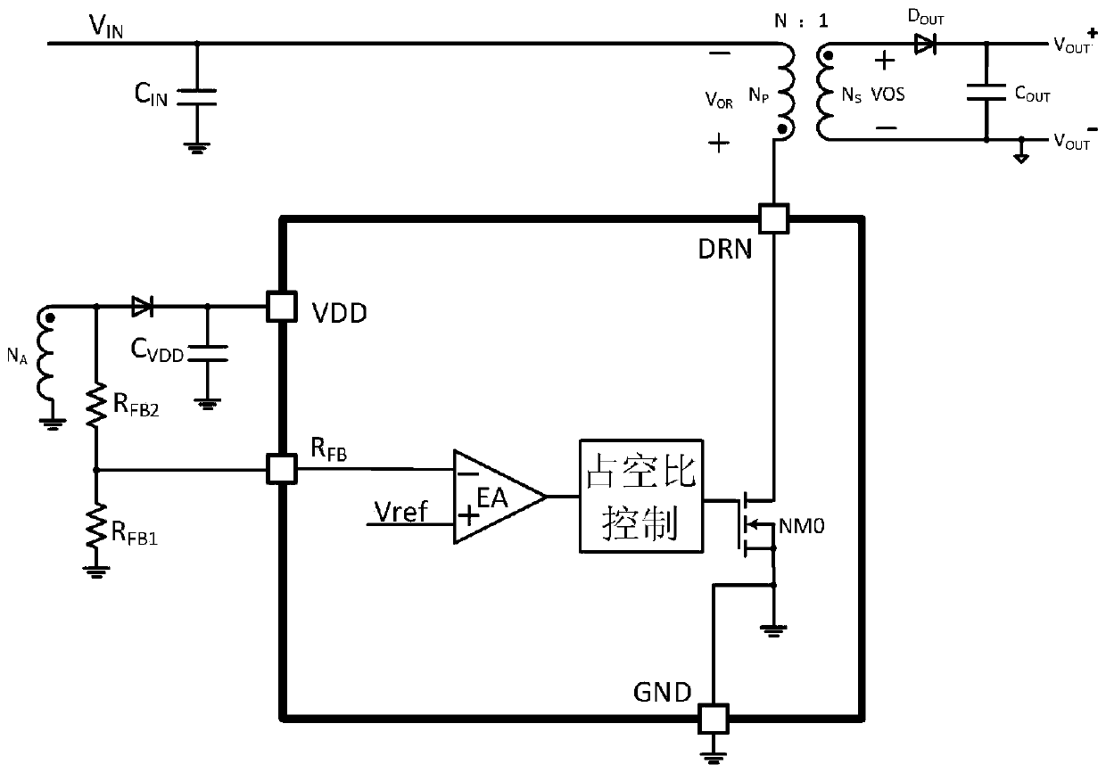 DCDC primary side feedback voltage detection setting circuit and method