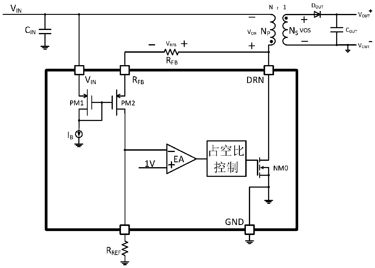 DCDC primary side feedback voltage detection setting circuit and method