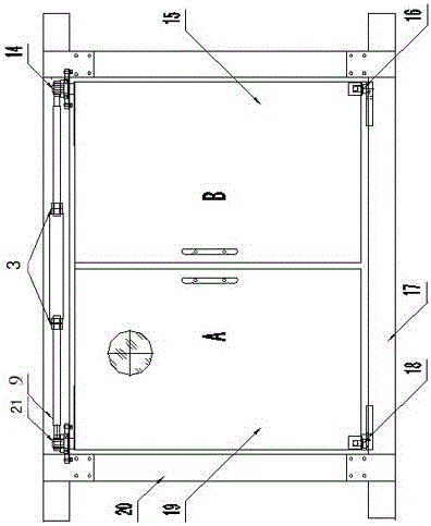 Mine non-pressure air door linkage transmission mechanism