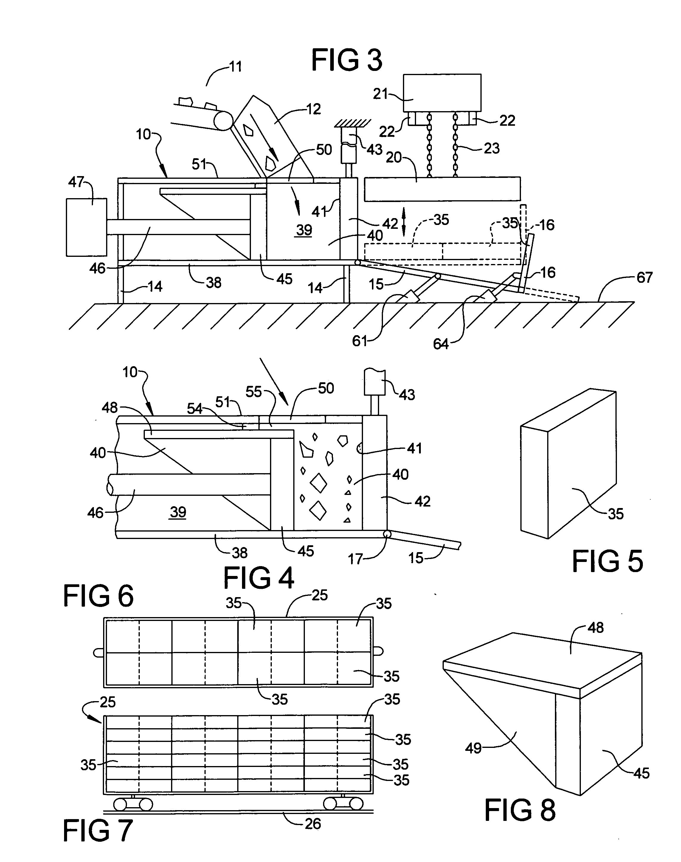 System for efficiently transporting large quantities of initially, loose pieces of scrap sheet metal