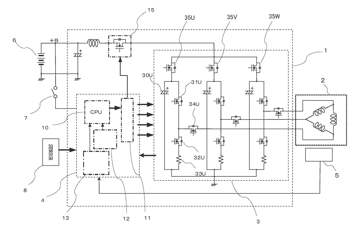 Inverter apparatus for polyphase ac motor drive