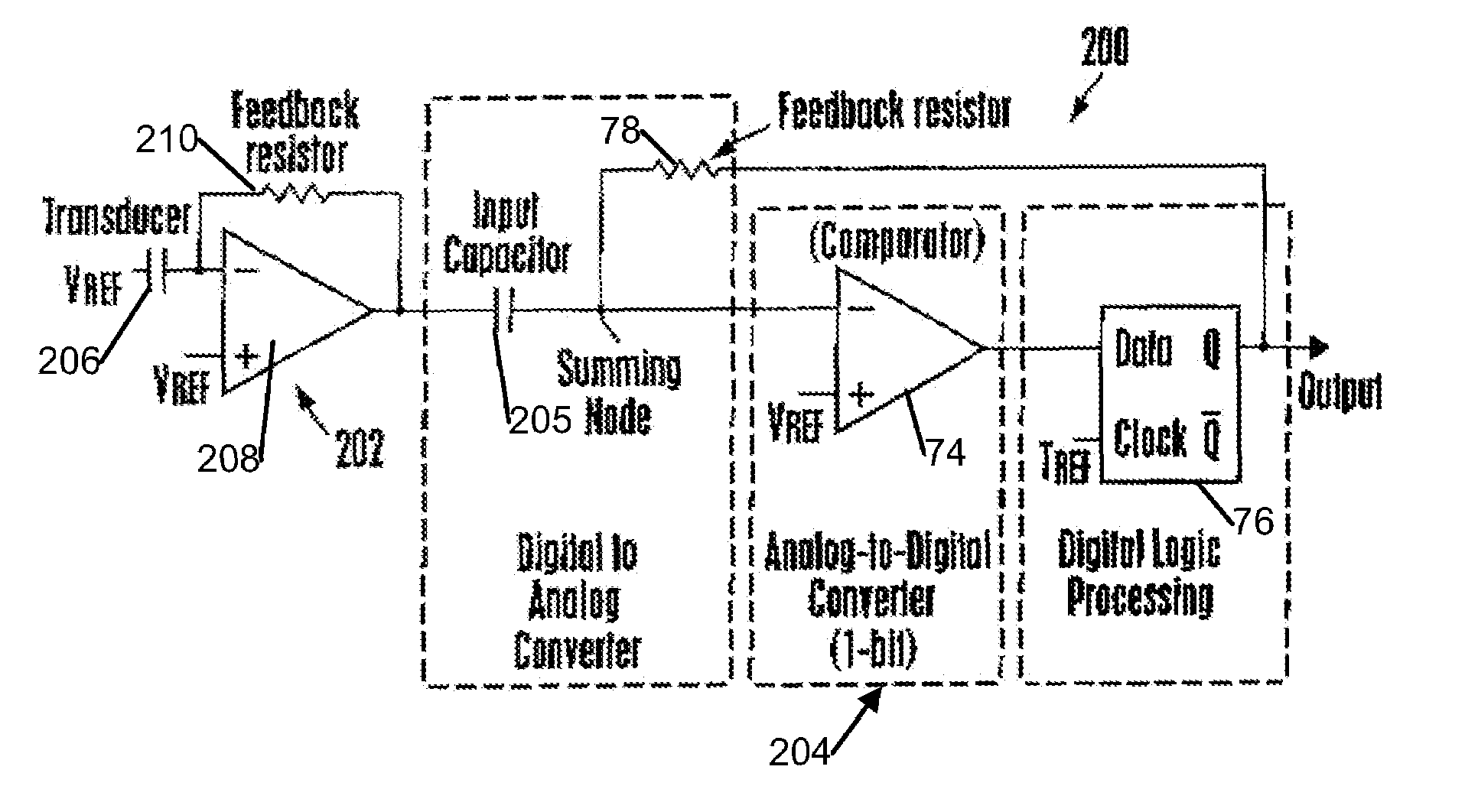 Piezoelectric transducer signal processing circuit