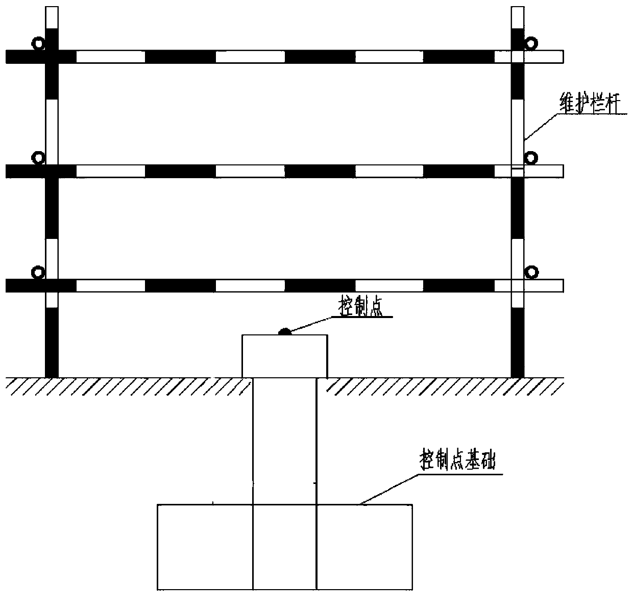 Construction method for high-precision control measurement of cast-in-situ faced concrete wind tunnel