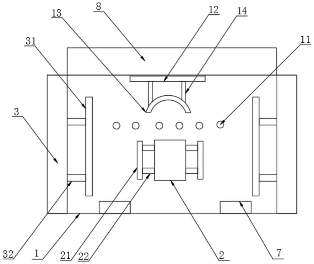 A drill die for processing through holes of U-shaped plates