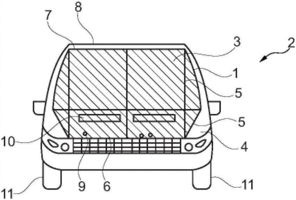 Transparent front cladding layer of motor vehicle