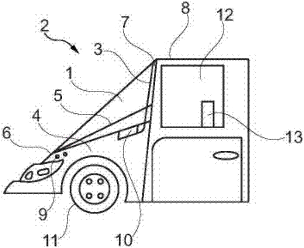 Transparent front cladding layer of motor vehicle