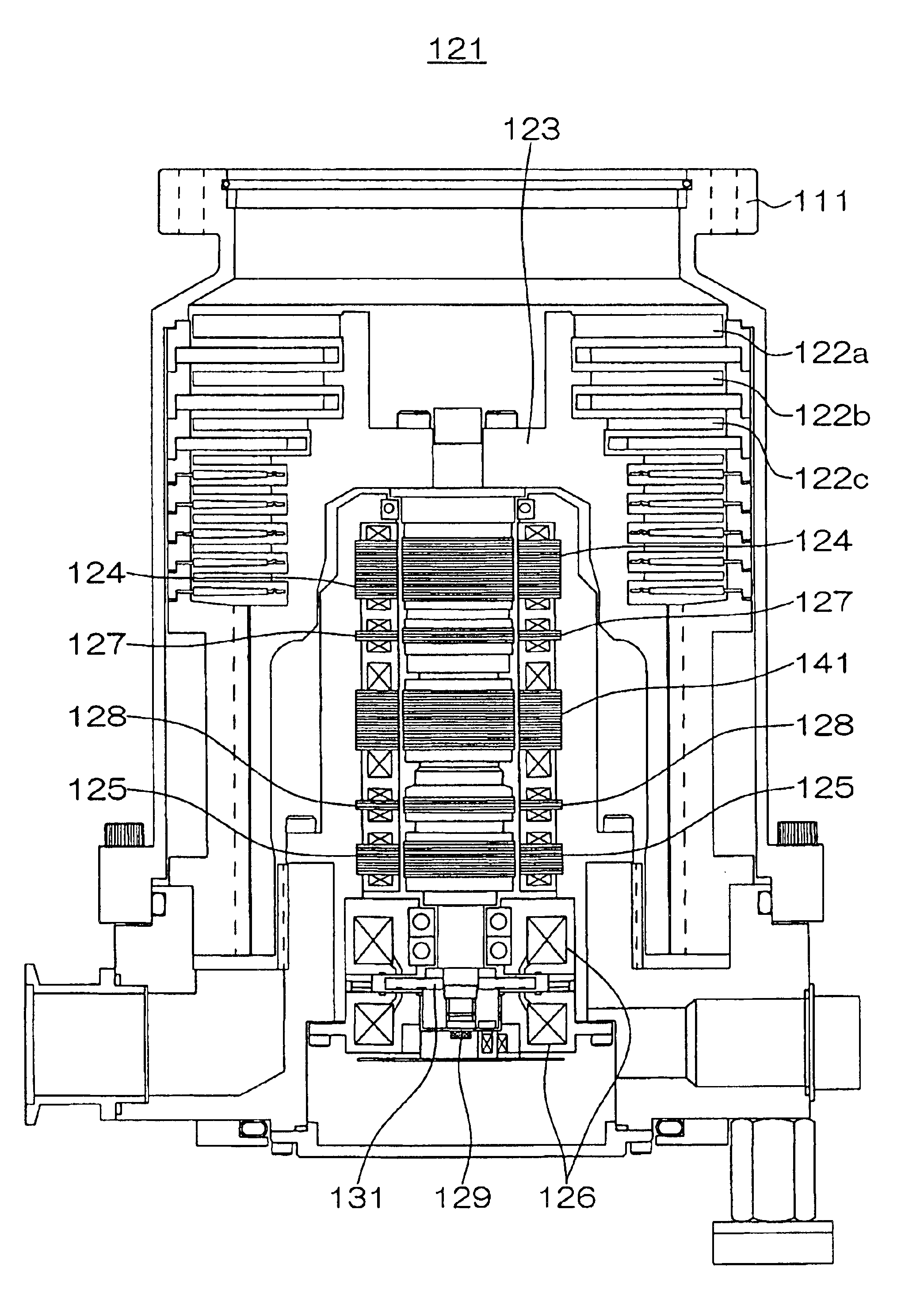 Connecting structure for vacuum pump