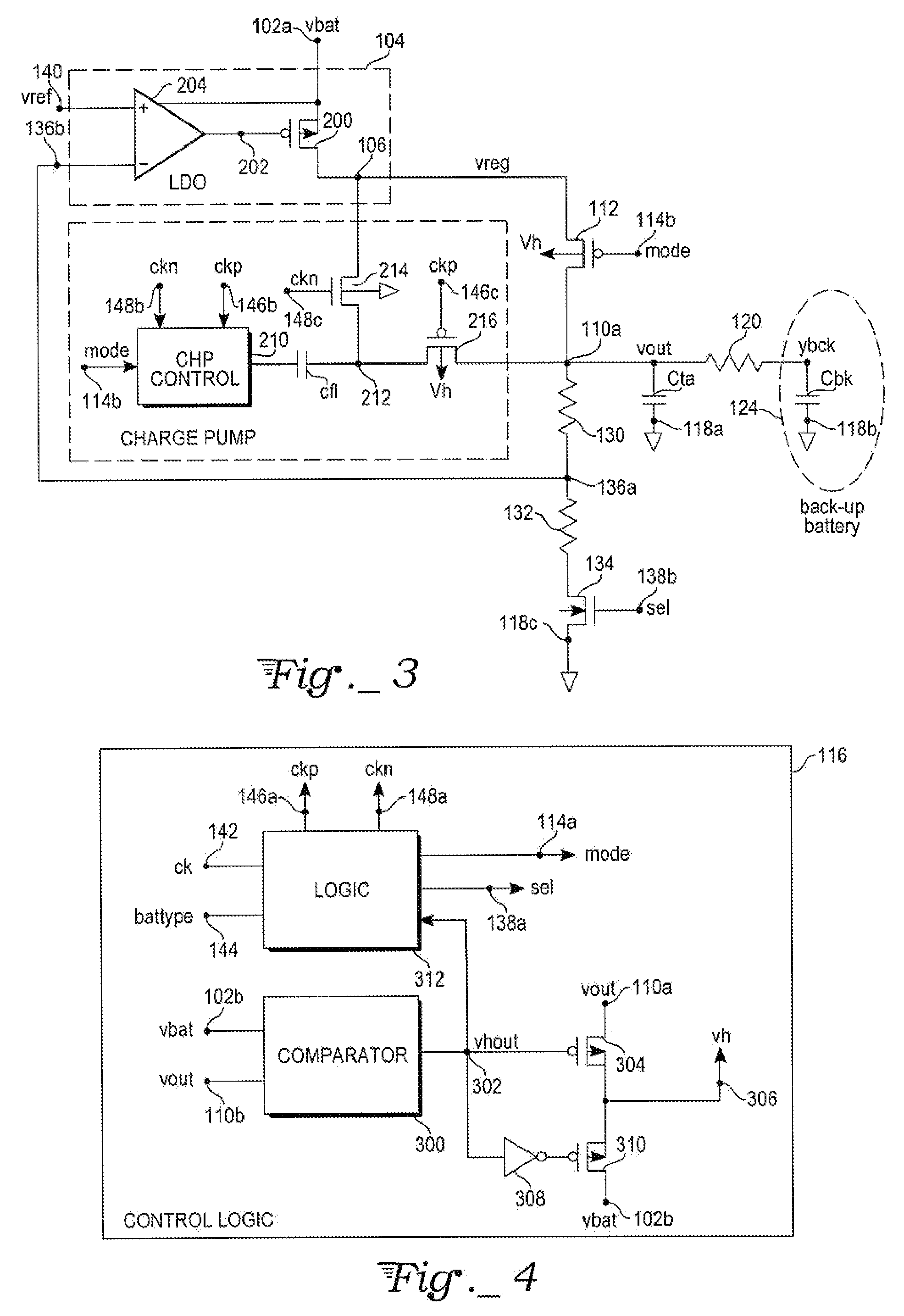 Method and circuit for a voltage supply for real time clock circuitry based on voltage regulated charge pump