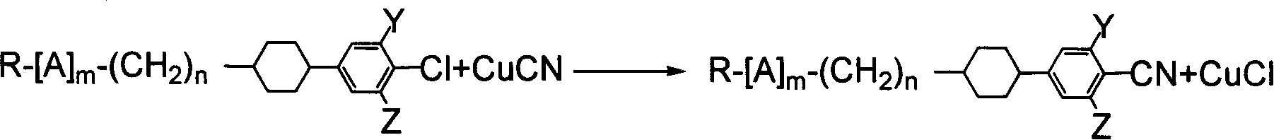 Benzene nitrile monomer liquid crystal preparation method