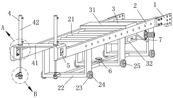 A plate feeding and conveying device for a leveling machine