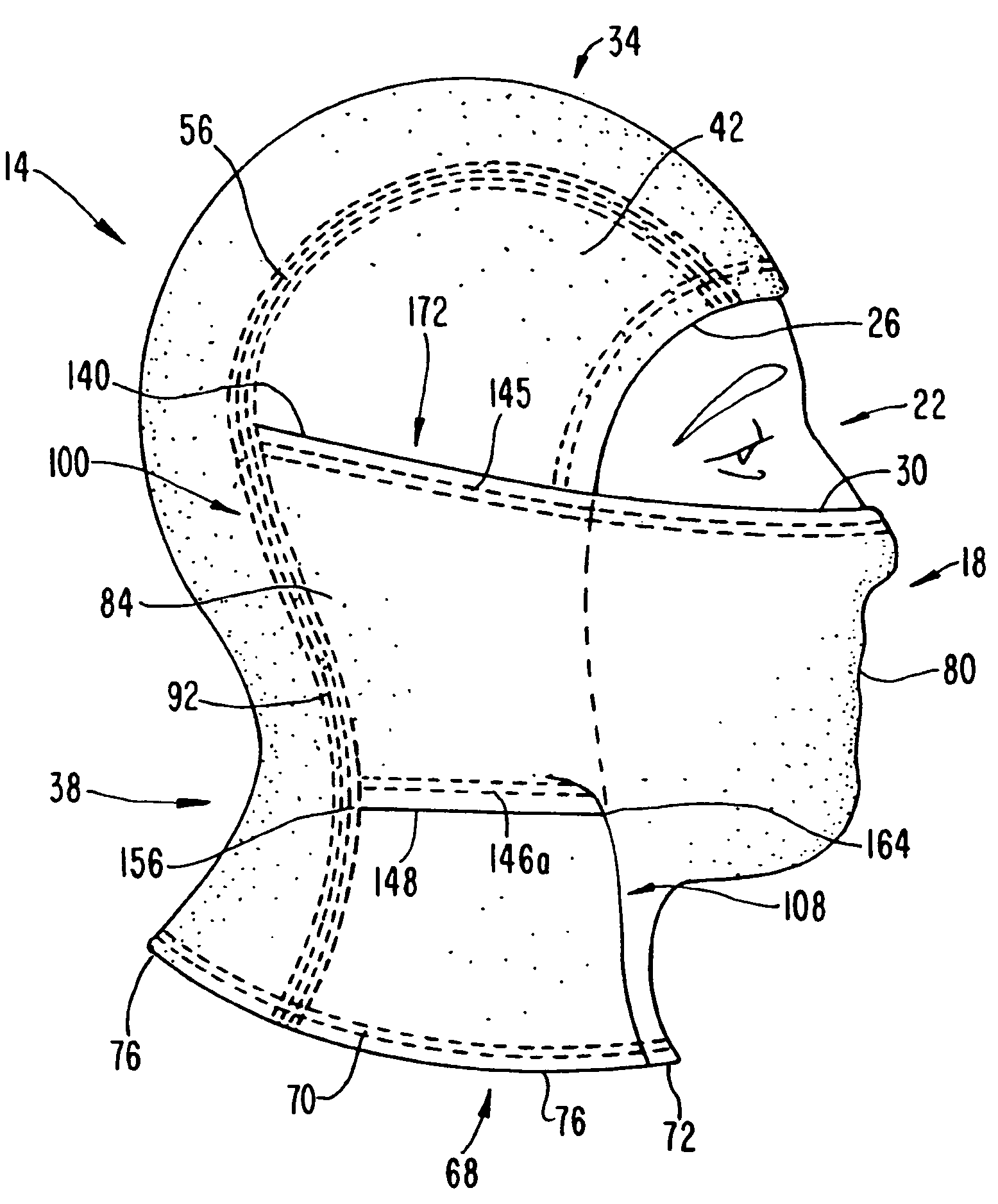 Hood with hinged mask piece