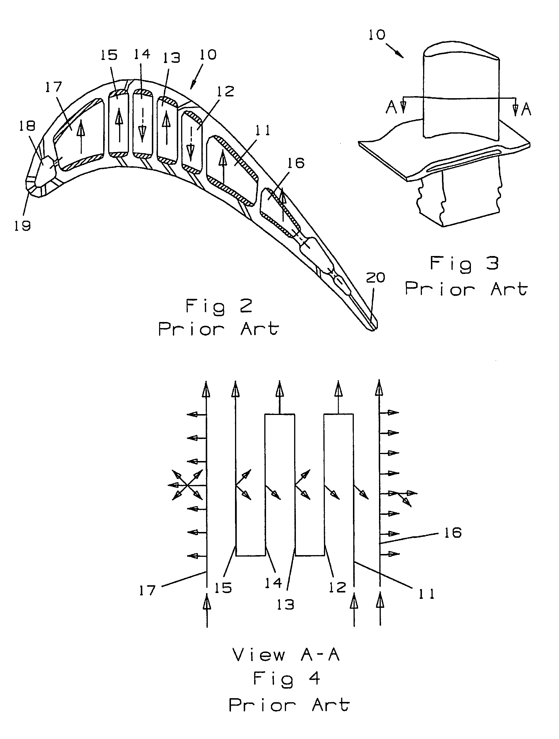 Turbine blade with dual serpentine cooling