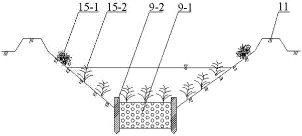 Self-circulation ecological water-saving irrigation and drainage system and drainage method