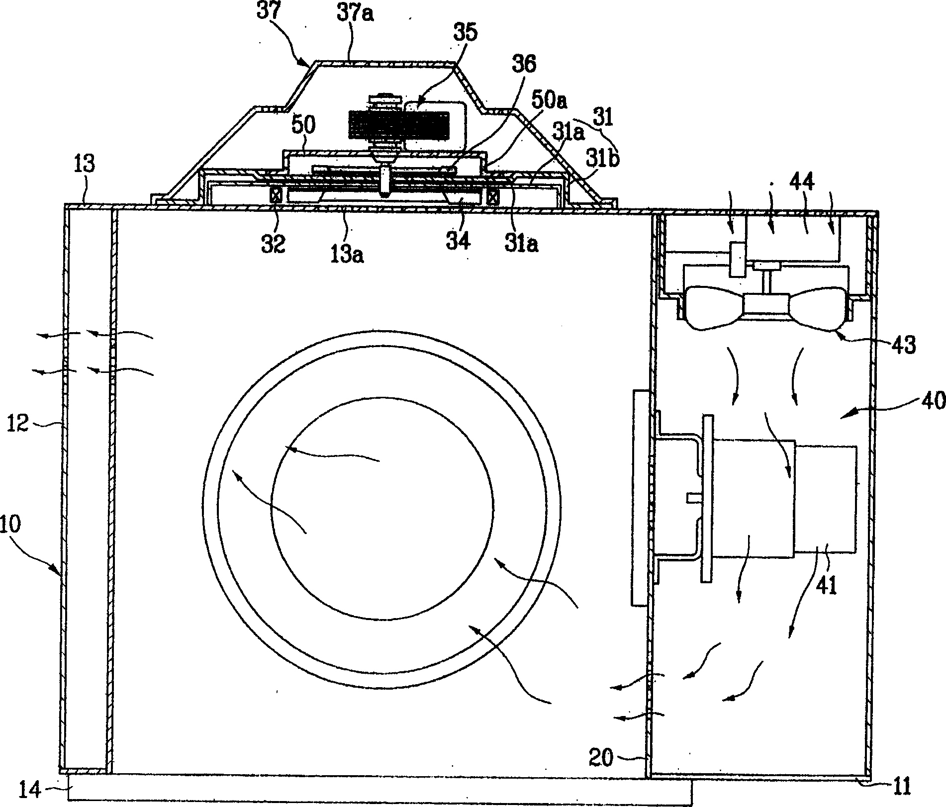 Convection portion structure of convection electronic microwave oven