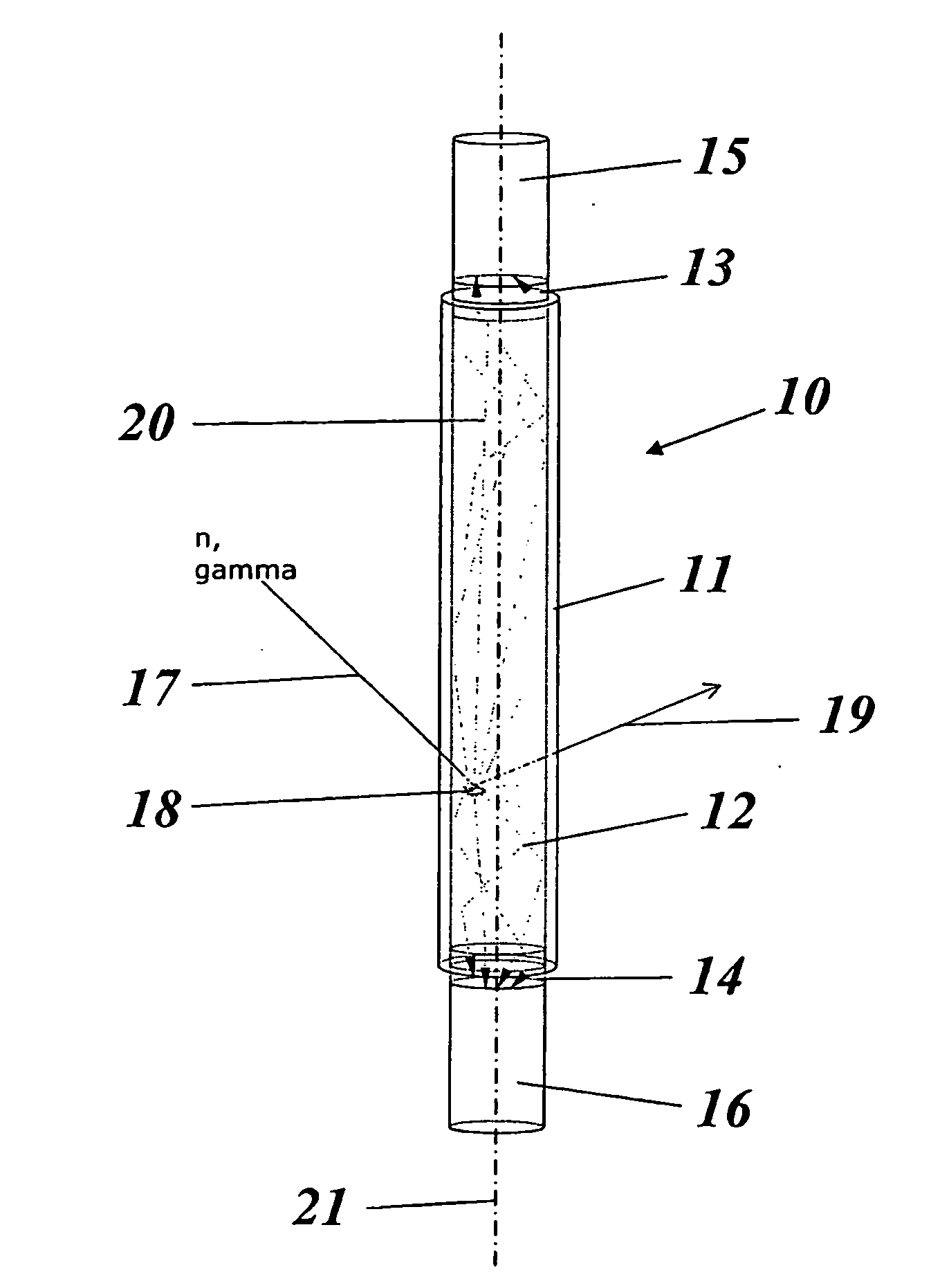 Method for monitoring an unknown container or the contents in a volume, monitoring system for being used with said method, and radiation detector for such a monitoring system