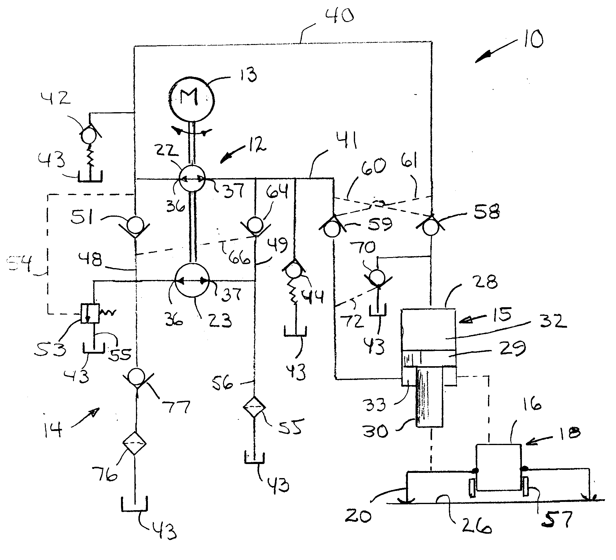 Hydraulic vehicle stabilizer system with two-stage bi-rotational hydraulic pump system