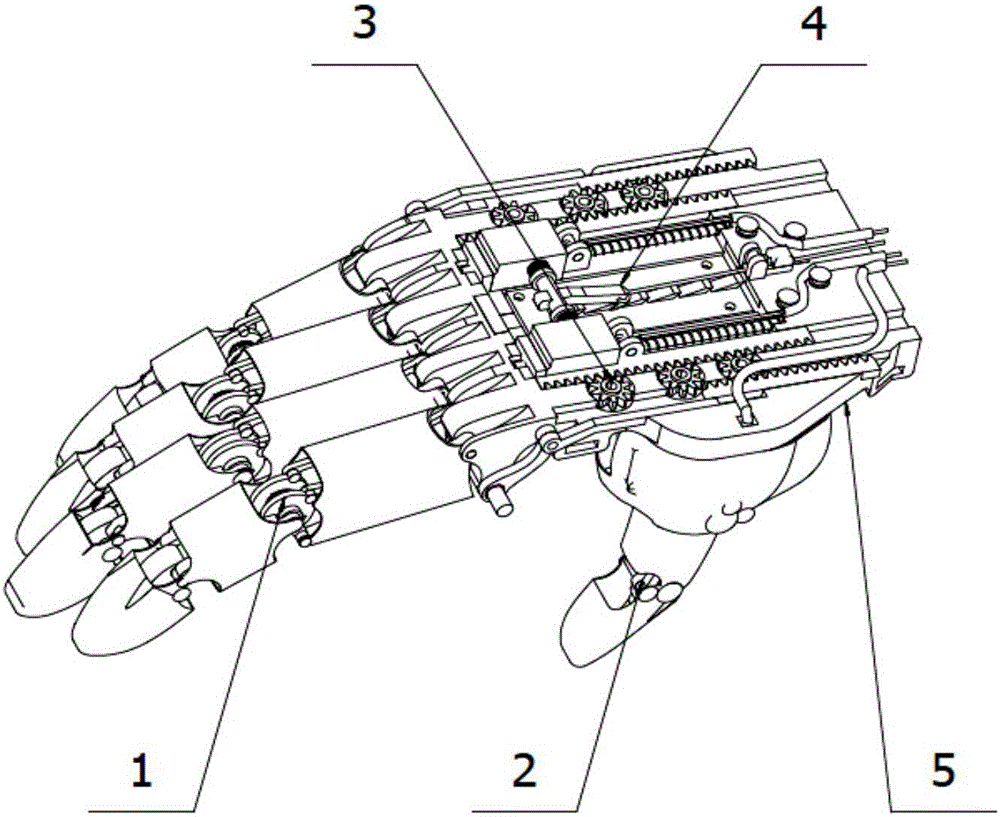 Under-actuated self-adaptive anthropomorphic manipulator