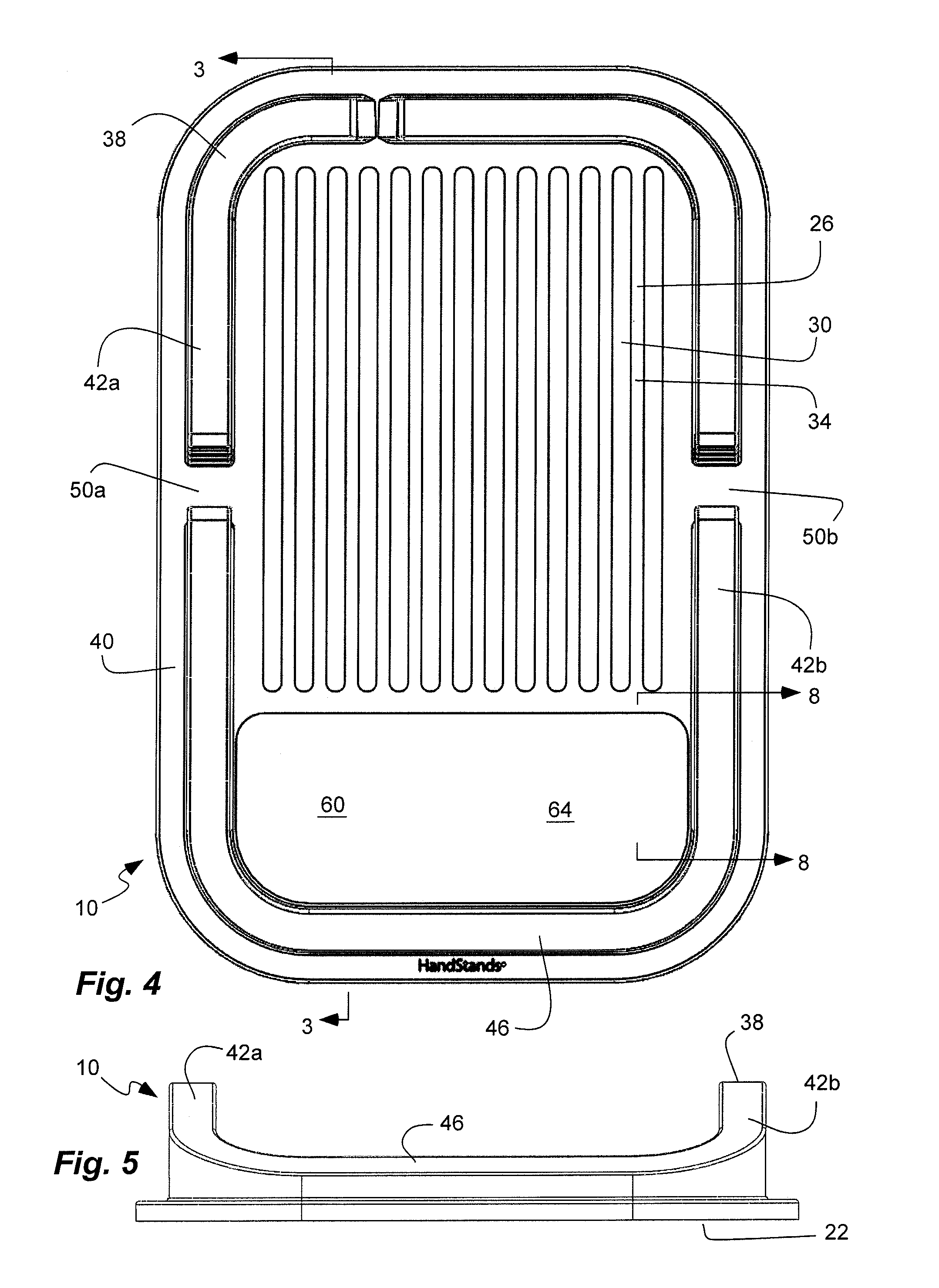 Frictional holding pad with inclined grip