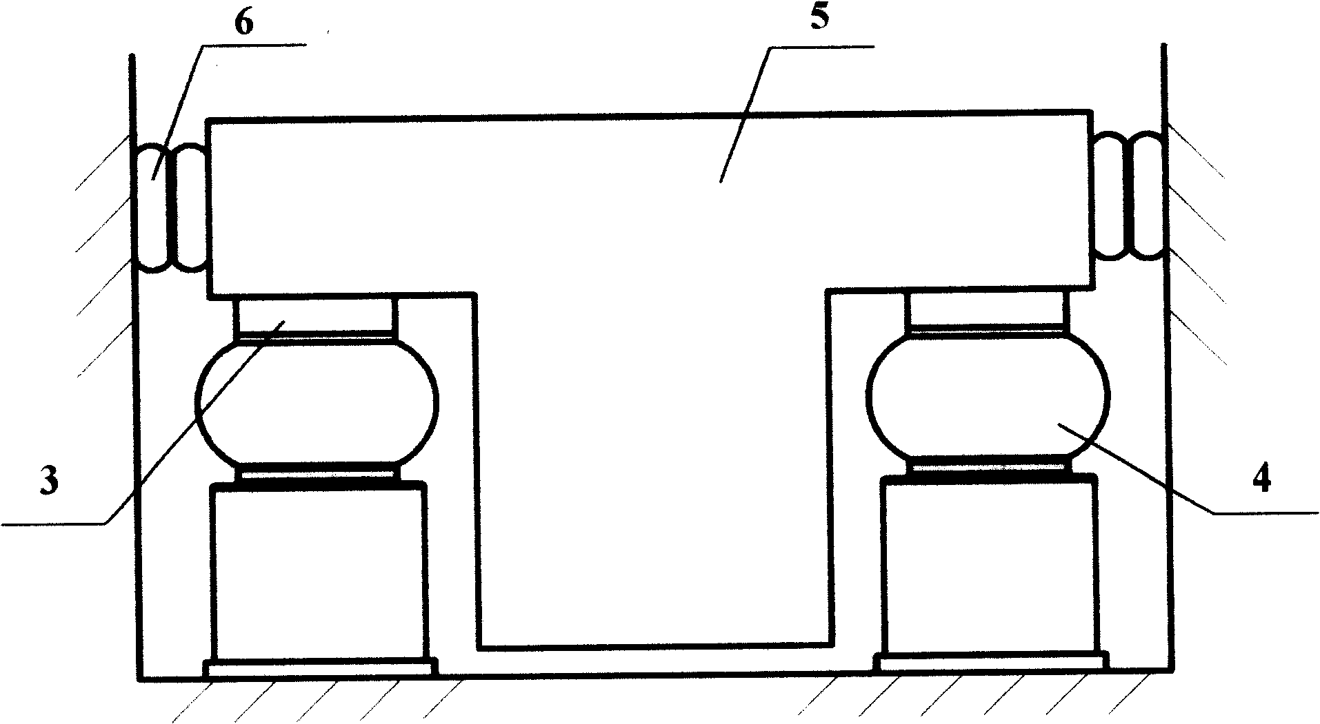 Air spring vibration insulating foundation with gas lubrication unit