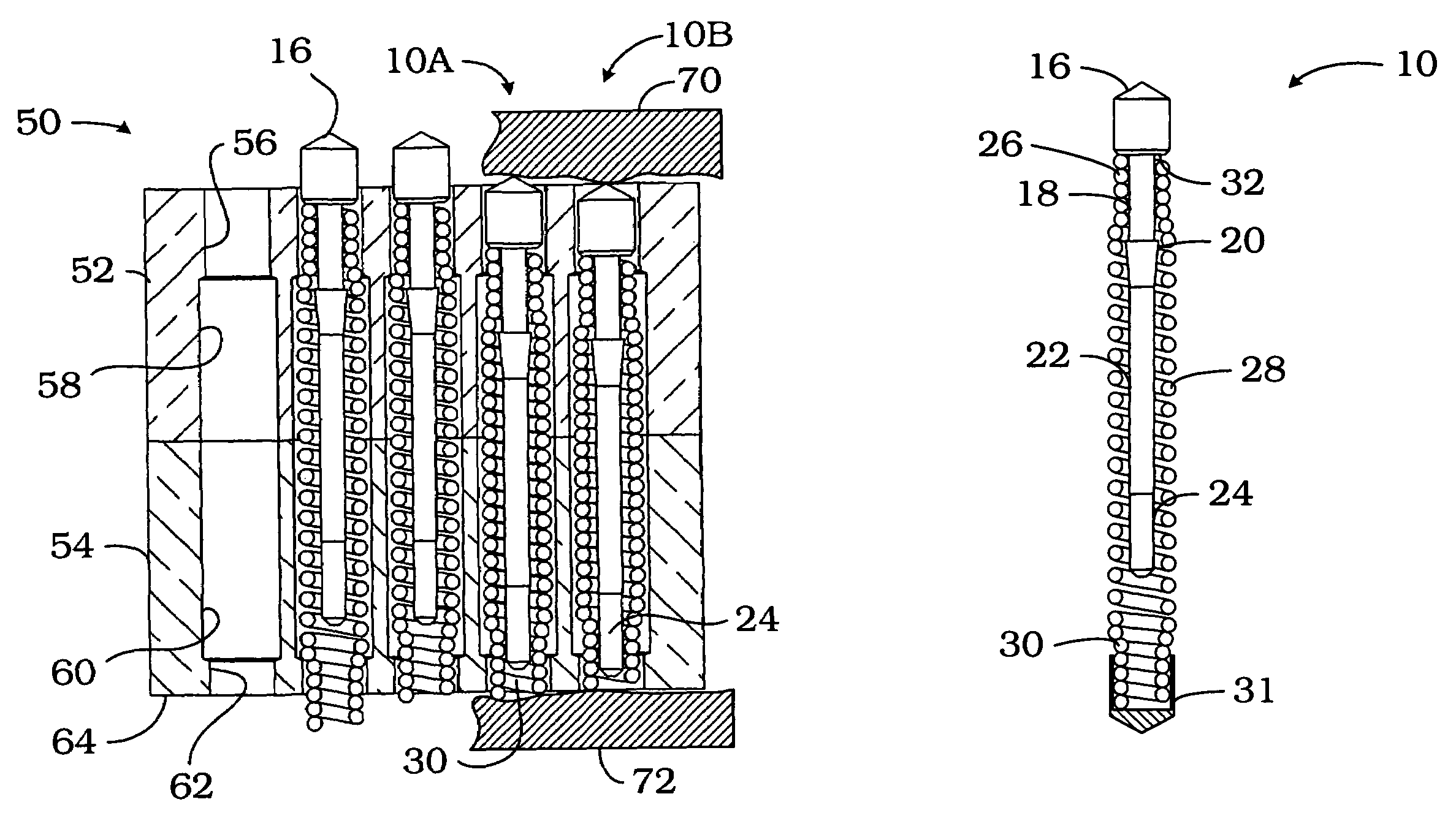 Dual tapered spring probe