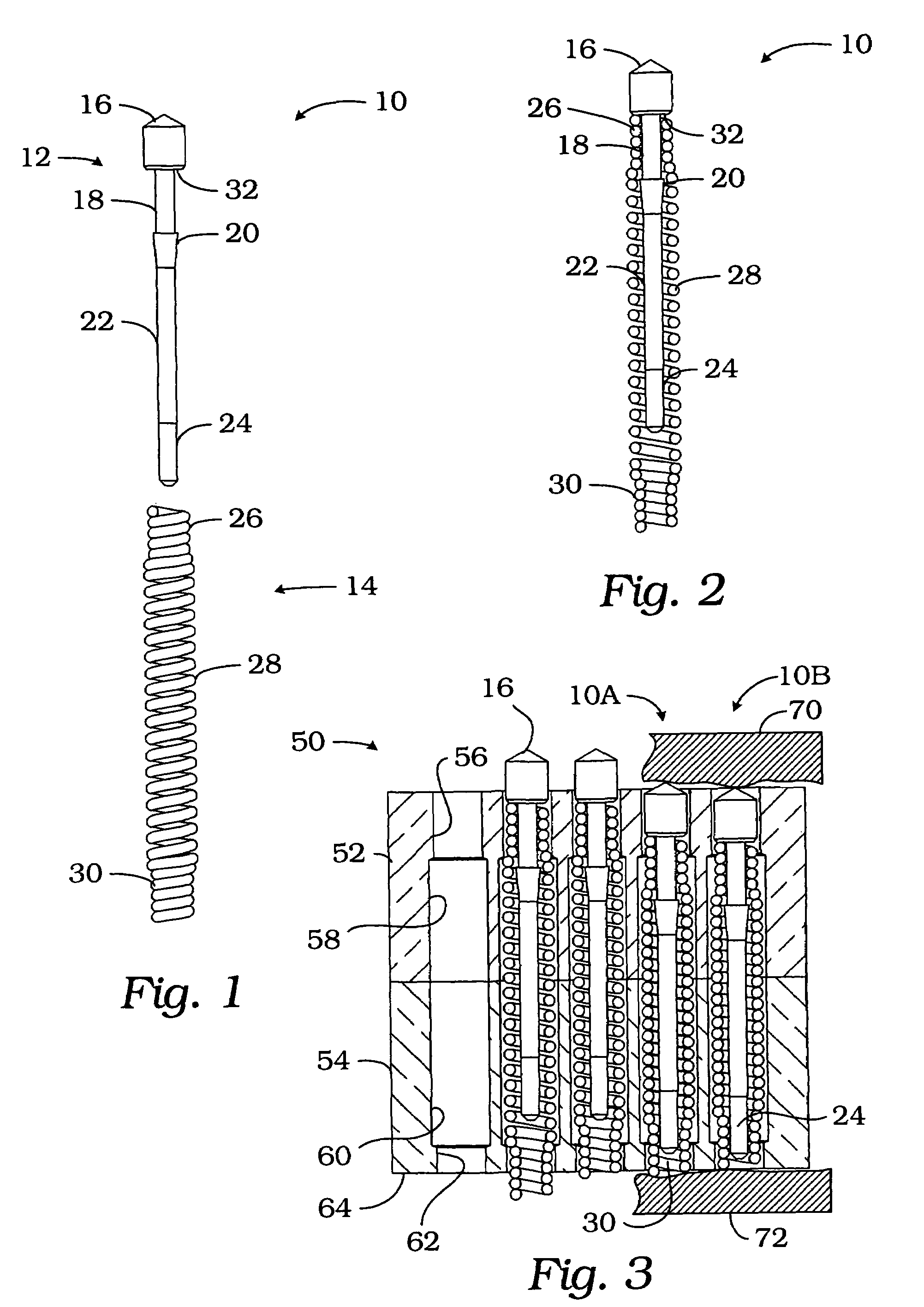 Dual tapered spring probe