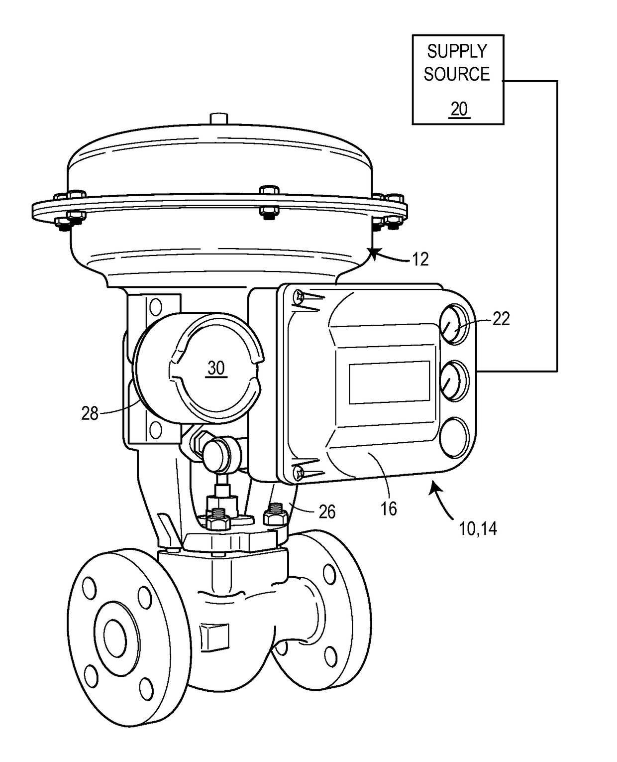 Vent assembly and method for a digital valve positioner