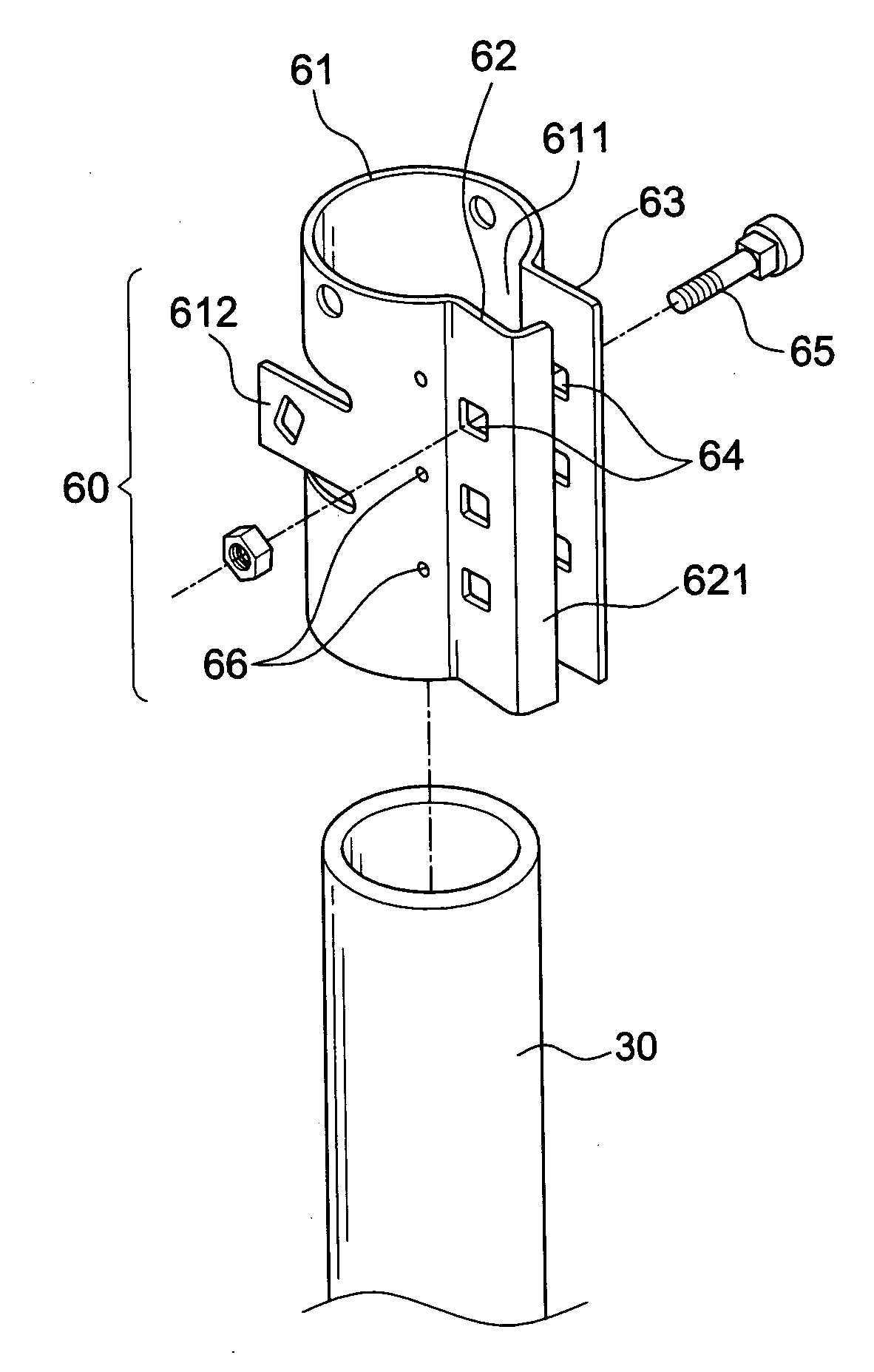 Retaining ring structure for fixing a satellite antenna