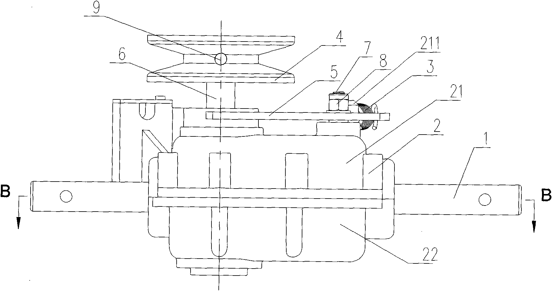 Clutch device of output shaft of gear-box for lawn-mower