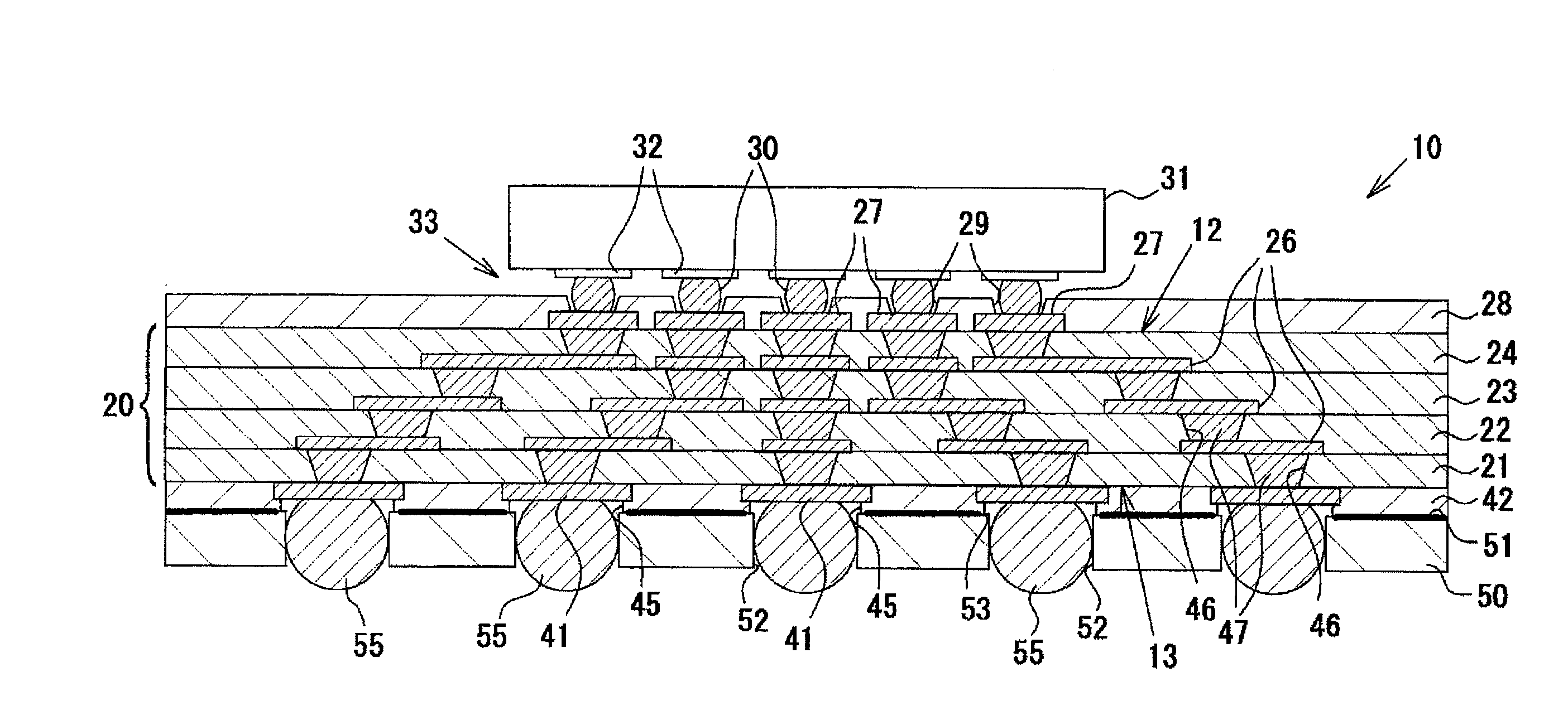 Multi-layer wiring board and method of manufacturing the same