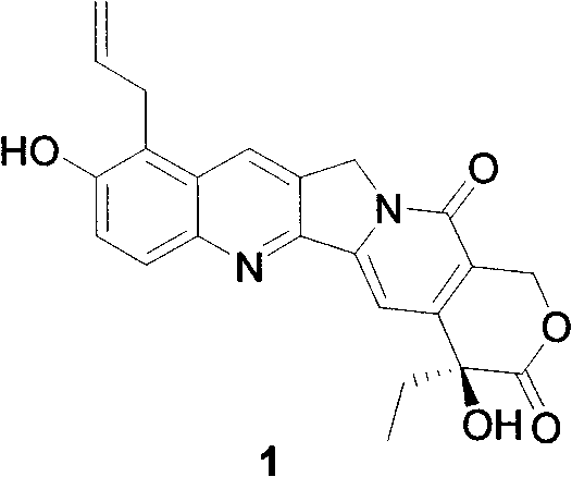 Method for synthetizing allyl-substituted camptothecin compound