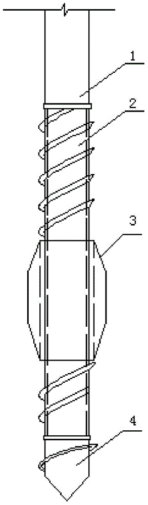 Reducing screw displacement pile drilling tool and construction method thereof