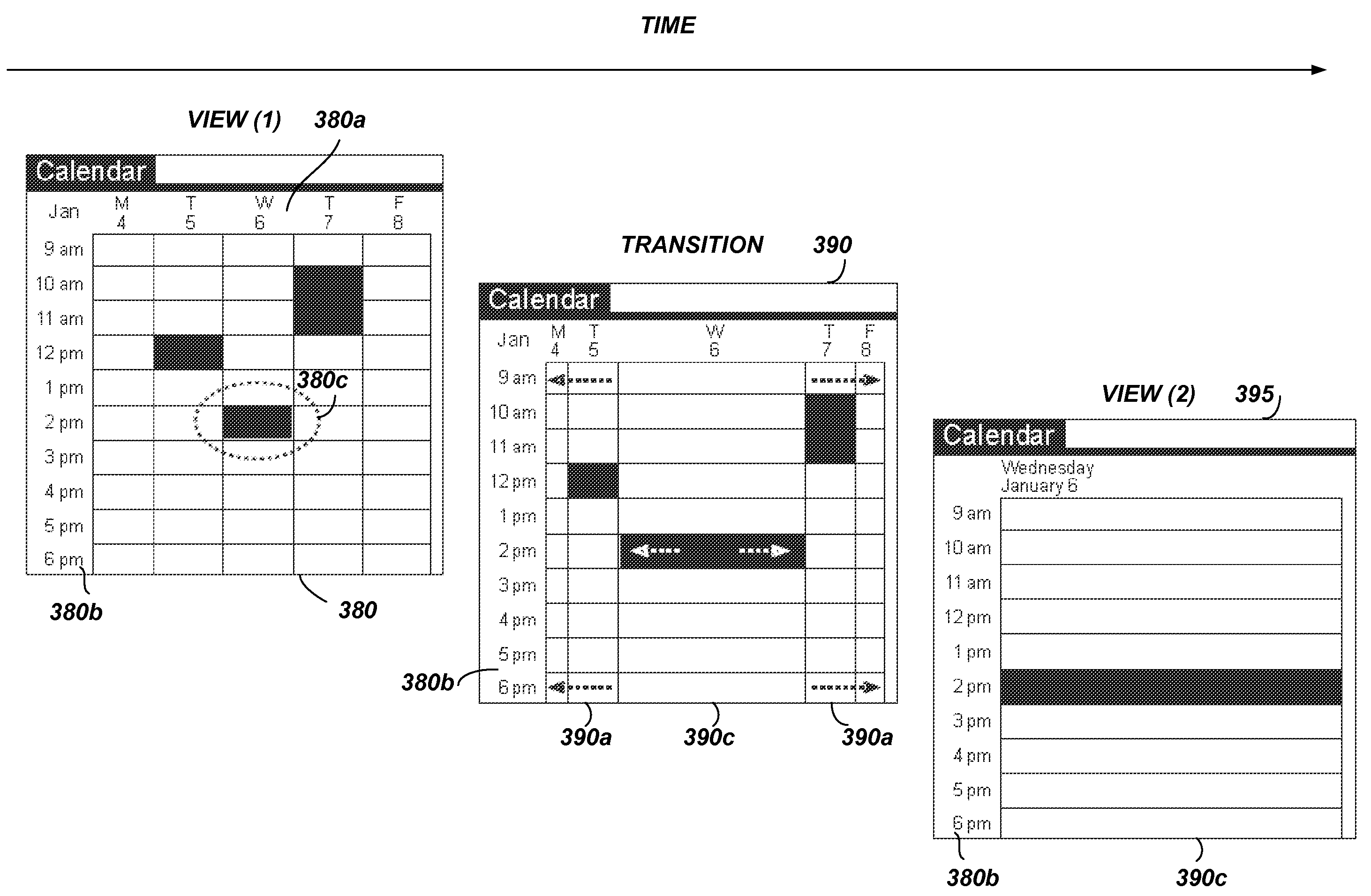 Structured Display System with System Defined Transitions