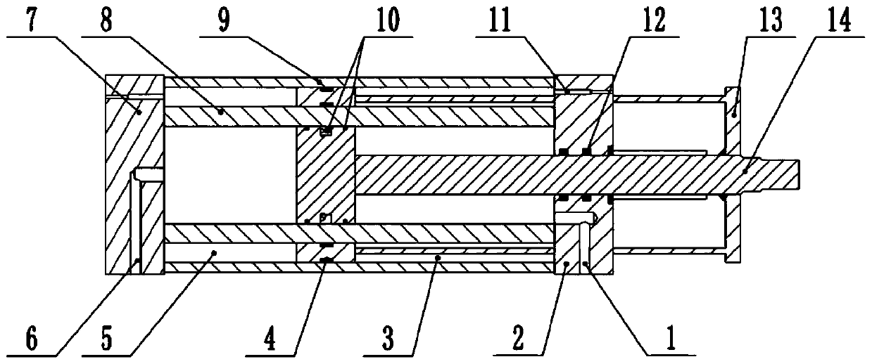 Gas buffering yawing-force-resistant hydraulic cylinder and yawing-force-resistant method thereof